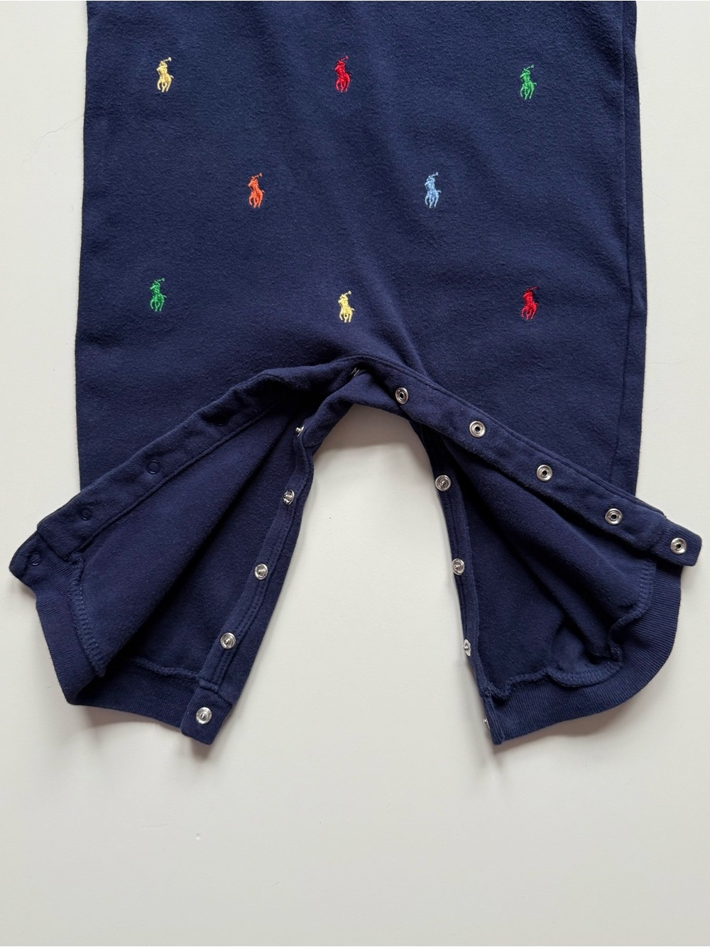 Ralph Lauren Baby Boy Polo Pony Soft Cotton Polo Coverall, Refined Navy - 12M - Picture 8 of 12